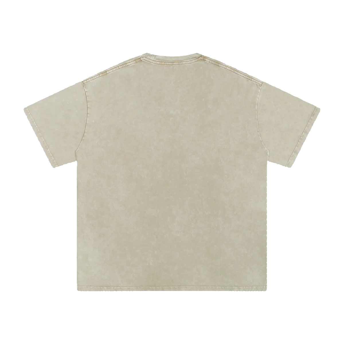MIROLYUB Afterglow snow-wash oversized cotton tee in Khaki Ash, back view