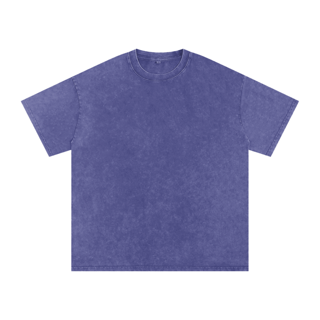 MIROLYUB Afterglow Snow-Wash Oversized Tee in Purple Haze, front view.