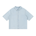 Undercurrent lyocell short-sleeve shirt in Light Blue, front view