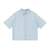 Undercurrent lyocell short-sleeve shirt in Light Blue, front view