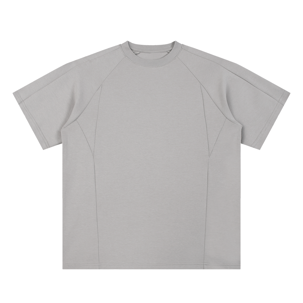 MIROLYUB Unisex Oversized Paneled Raglan T-Shirt — Light Gray — front view