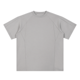 MIROLYUB Unisex Oversized Paneled Raglan T-Shirt — Light Gray — front view