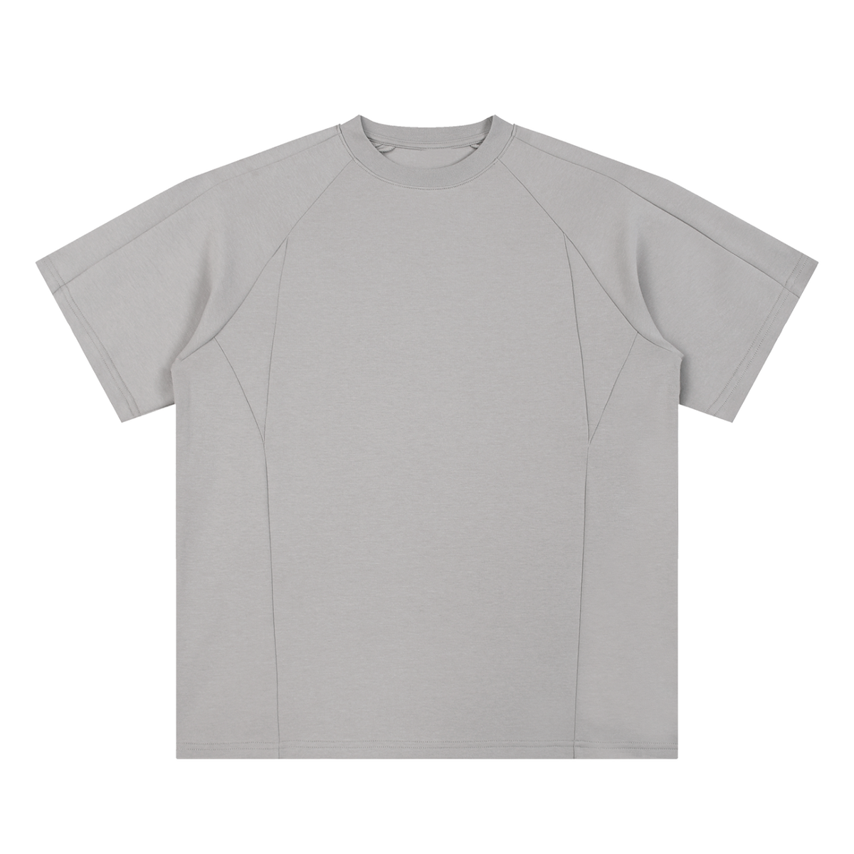 MIROLYUB Unisex Oversized Paneled Raglan T-Shirt — Light Gray — front view