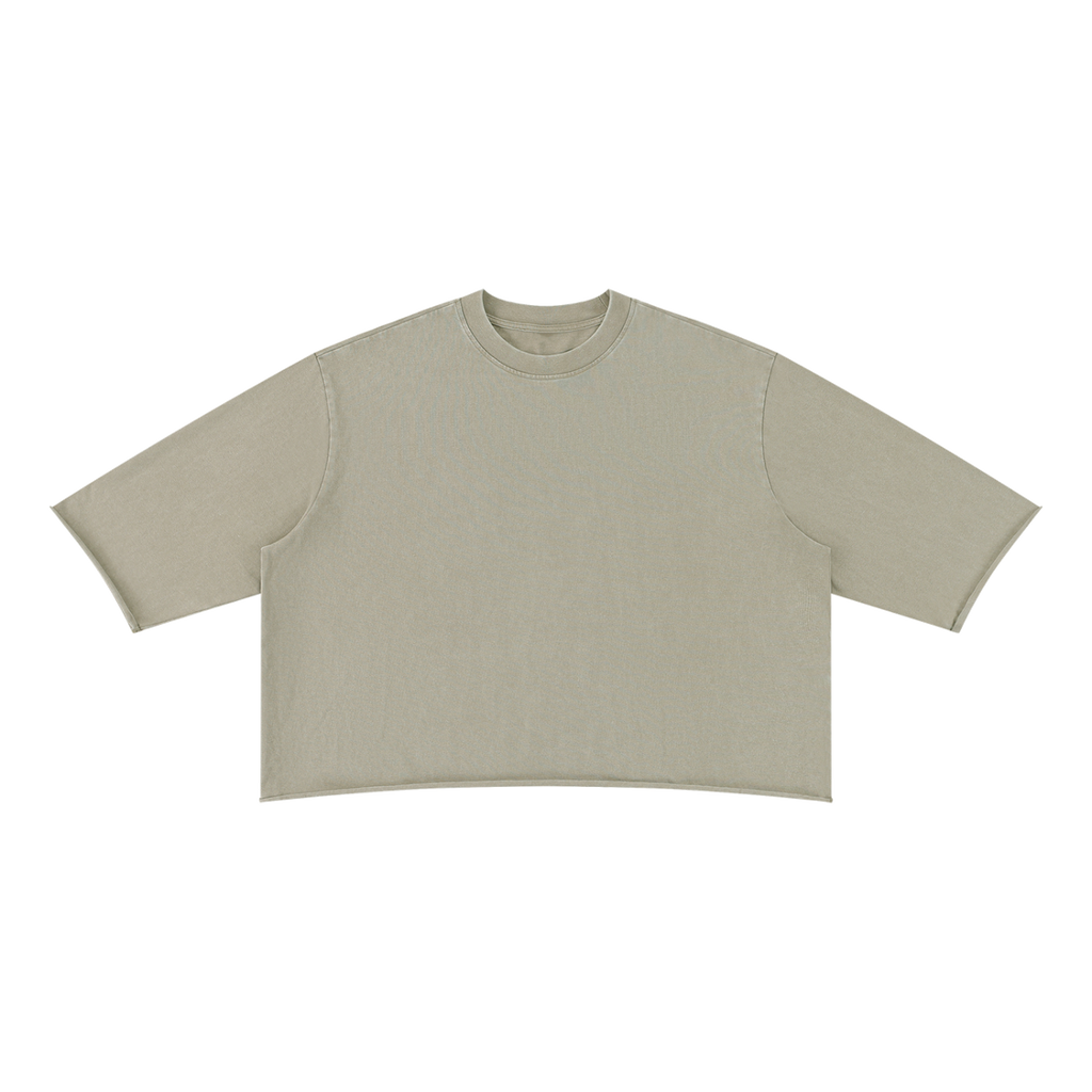 MIROLYUB Undertone Mineral-Wash Raw-Hem Tee in Apricot, front view.