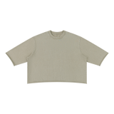 MIROLYUB Undertone Mineral-Wash Raw-Hem Tee in Apricot, front view.