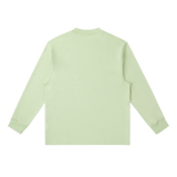 MIROLYUB Continuum cotton-blend long sleeve in Bean Green, back view.