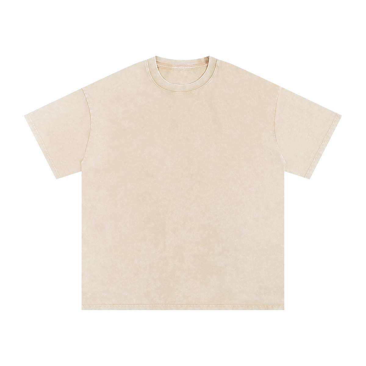 MIROLYUB Afterglow Snow-Wash Oversized Tee in Apricot, front view.