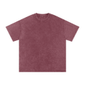 MIROLYUB Afterglow Snow-Wash Oversized Tee in Red, front view.