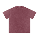 MIROLYUB Afterglow Snow-Wash Oversized Tee in Red, front view.