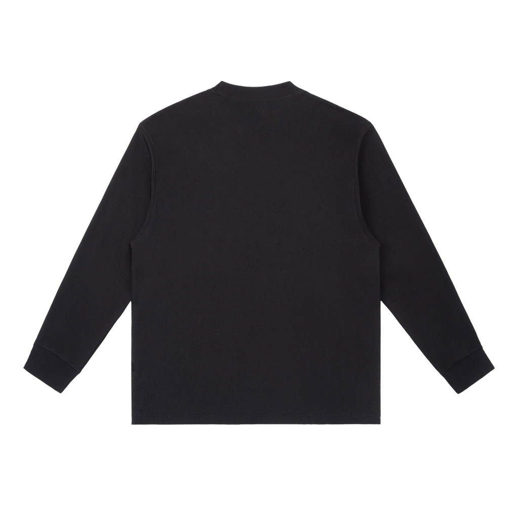 MIROLYUB Continuum cotton-blend long sleeve in Black, back view.