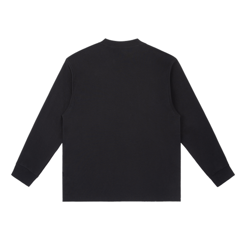 MIROLYUB Continuum cotton-blend long sleeve in Black, back view.