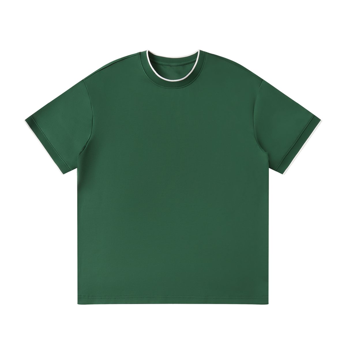 MIROLYUB Routine Cotton-Nylon Tee in Dark Green, front view