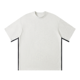 MIROLYUB Unisex Colorblock Crewneck T-Shirt — Flower Gray, front view