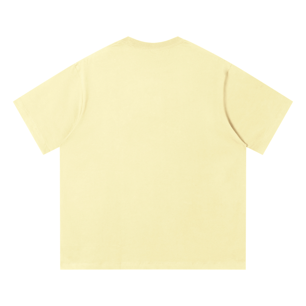 MIROLYUB Driftline Cotton Tee in Light Yellow, back view