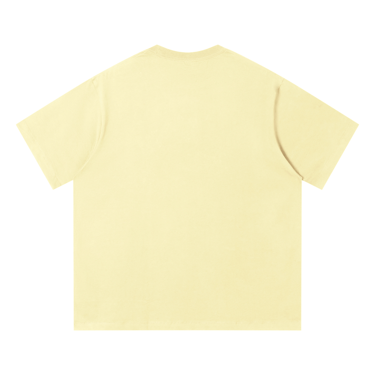 MIROLYUB Driftline Cotton Tee in Light Yellow, back view