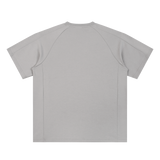 MIROLYUB Unisex Oversized Paneled Raglan T-Shirt — Light Gray — back view
