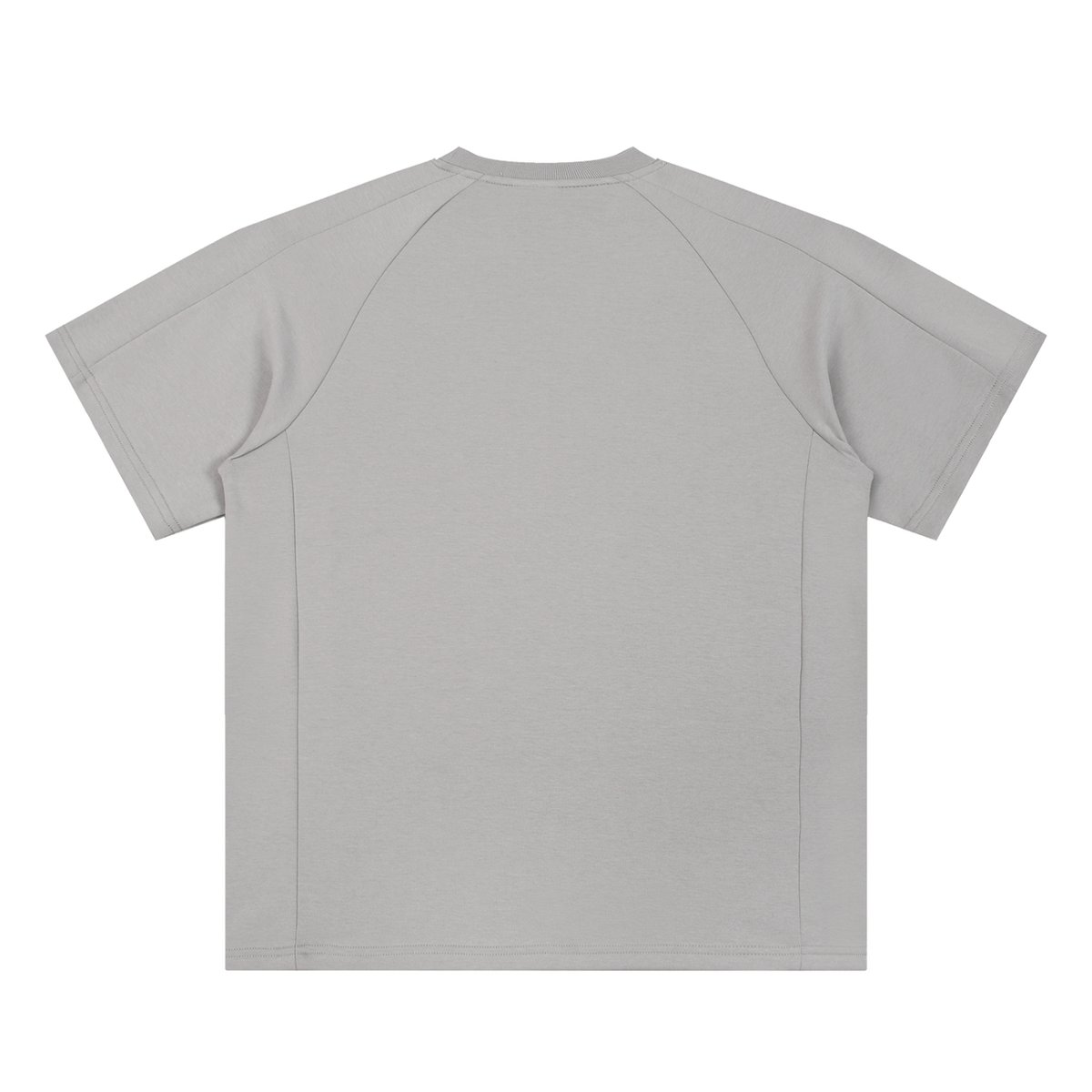 MIROLYUB Unisex Oversized Paneled Raglan T-Shirt — Light Gray — back view