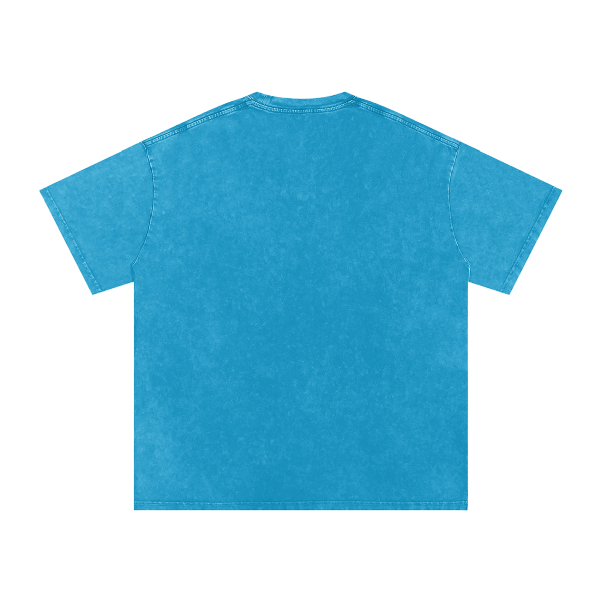 MIROLYUB Afterglow Snow-Wash Oversized Tee in Lake Blue, back view.