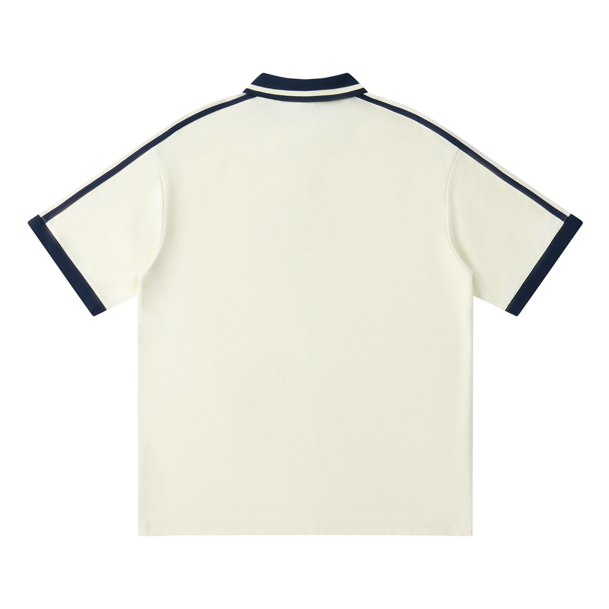 Traction contrast-piping polo in Apricot, back view
