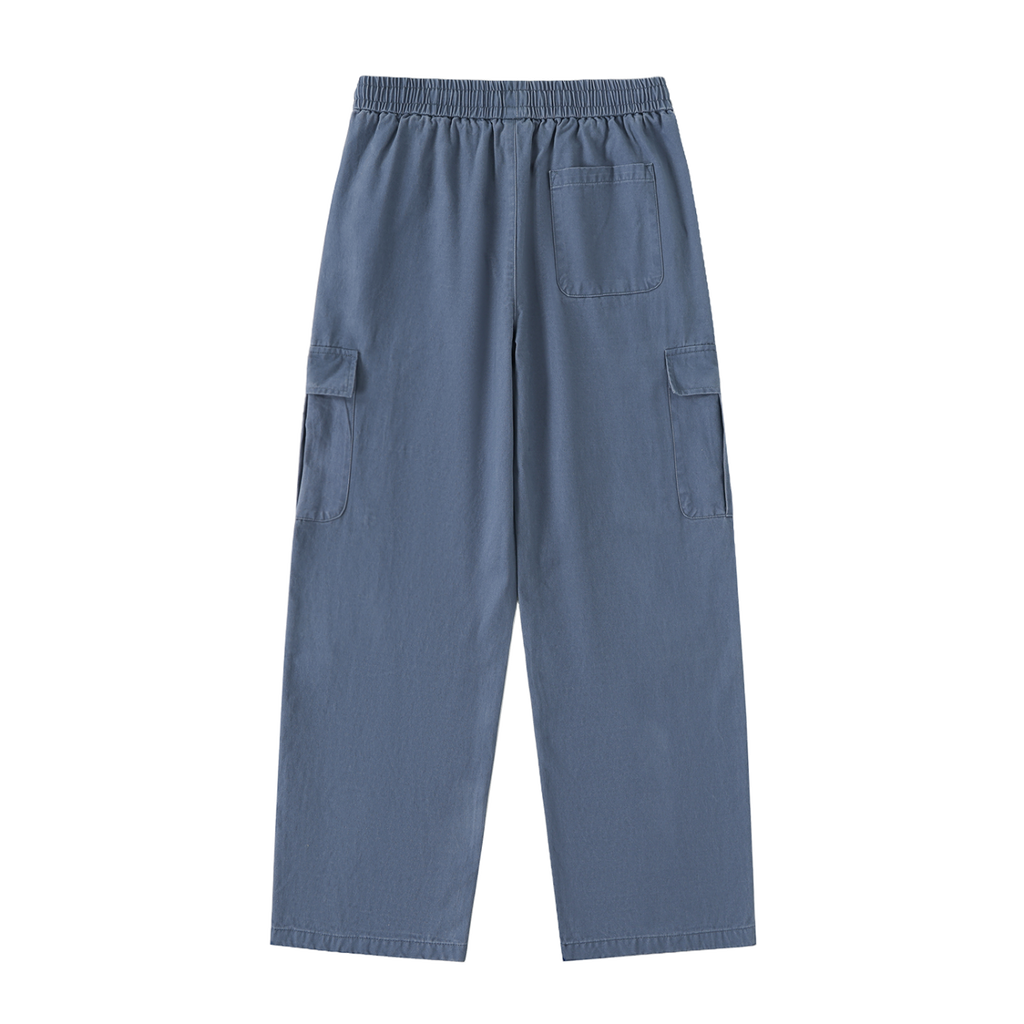 Traverse — Cotton Drawstring Cargo Pants / Blue Hour — Haze Blue, back view