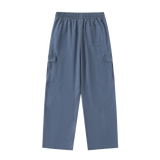 Traverse — Cotton Drawstring Cargo Pants / Blue Hour — Haze Blue, back view