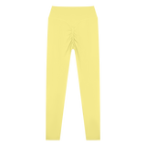 MIROLYUB Women’s High Waisted Yoga Leggings — Yellow, back view