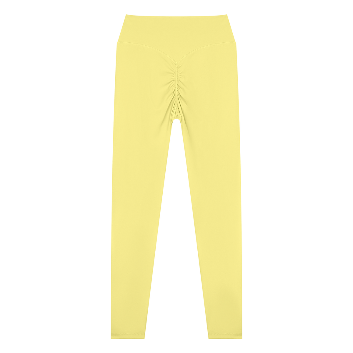 MIROLYUB Women’s High Waisted Yoga Leggings — Yellow, back view