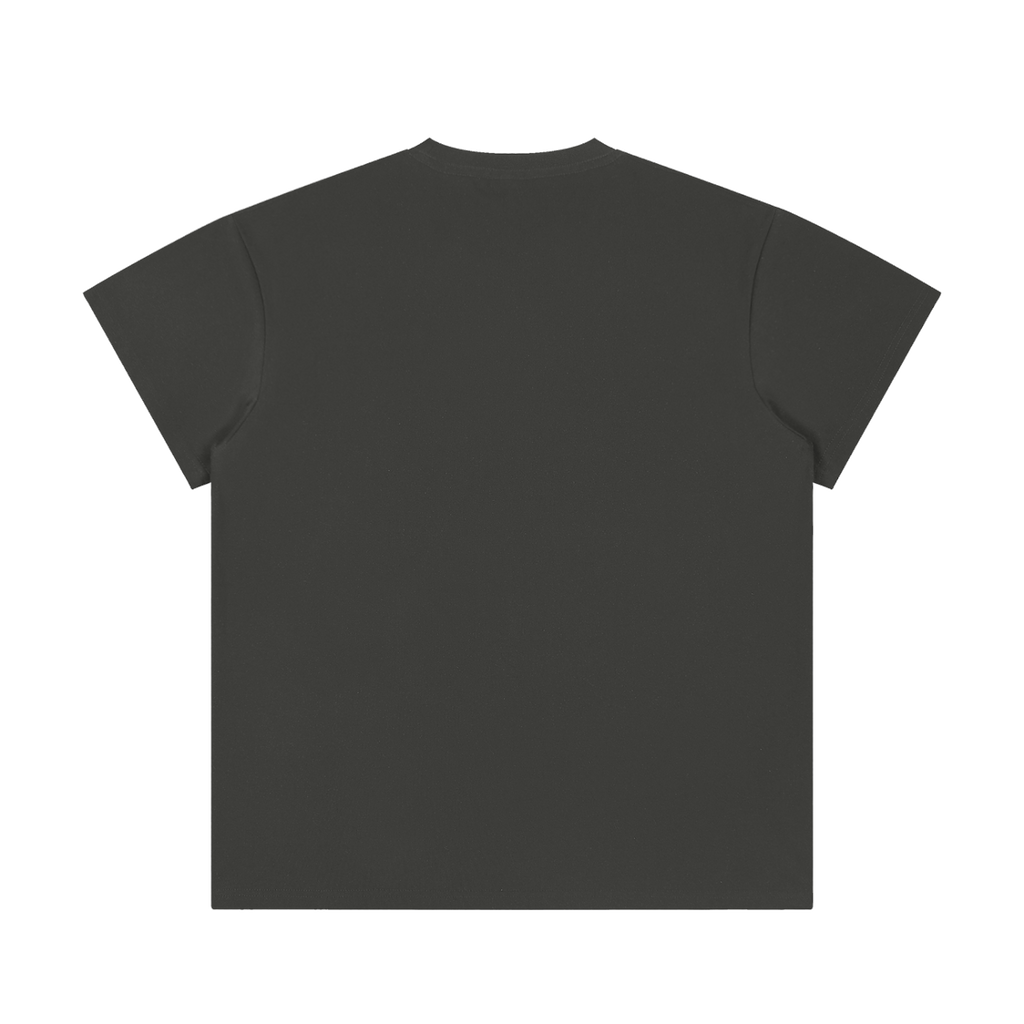 MIROLYUB Unisex Regular Fit Crewneck T-Shirt — Dark Gray, back view