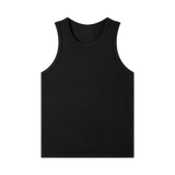 MIROLYUB Tension heavyweight ribbed tank in Black, front view.