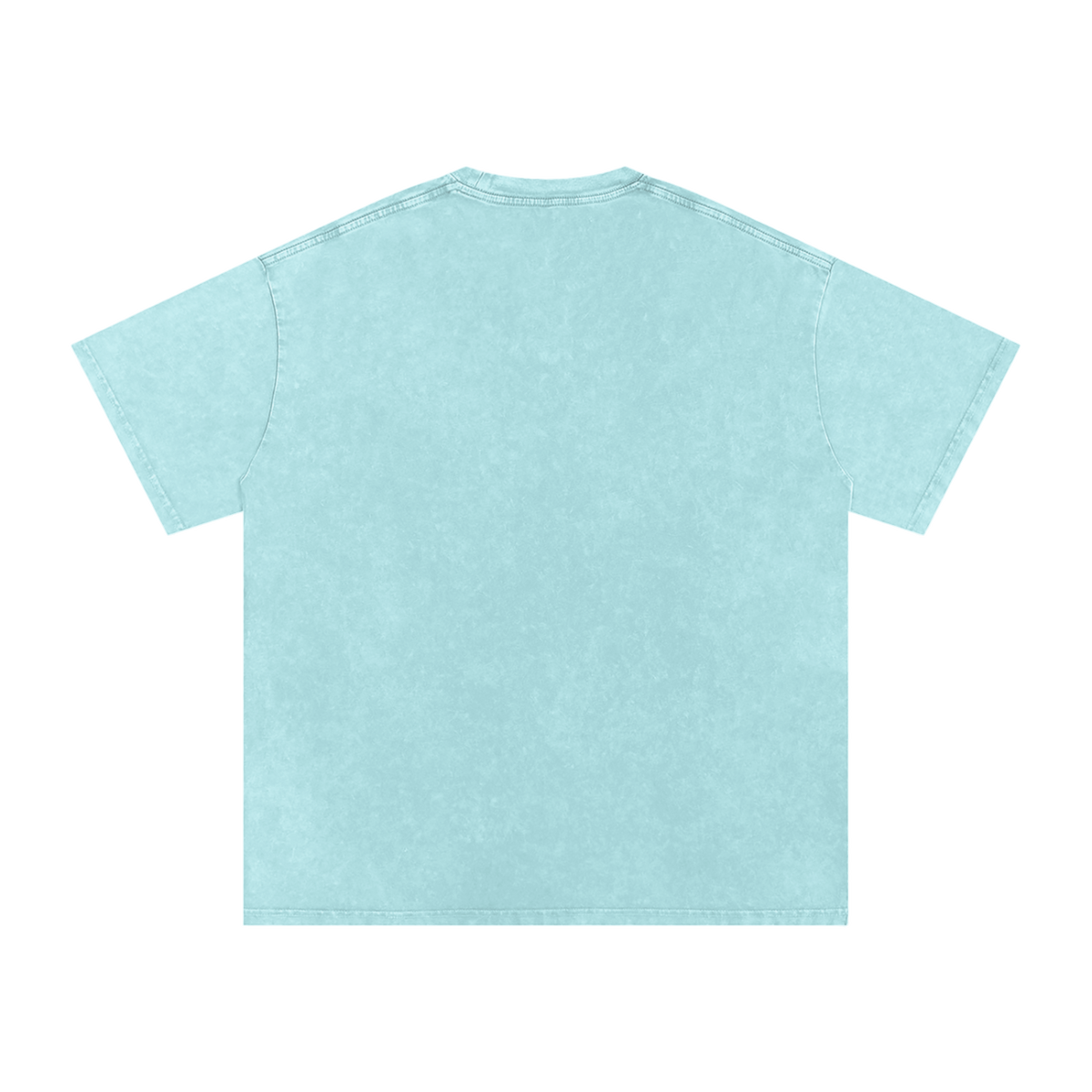 MIROLYUB Afterglow Snow-Wash Oversized Tee in Water Blue, back view.