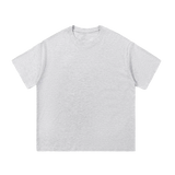 MIROLYUB Still Heavy Cotton Tee in White Gray, front view.