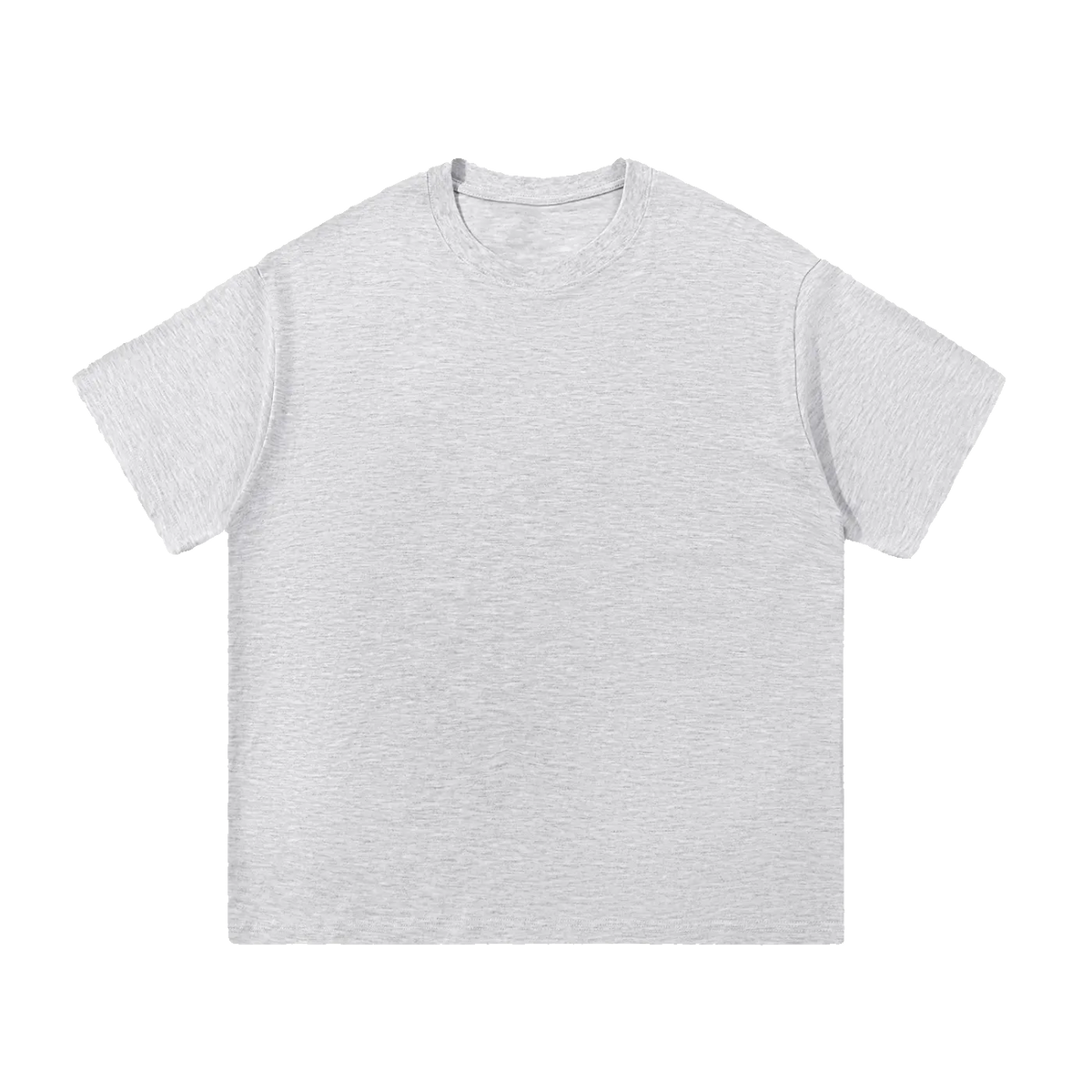 MIROLYUB Still Heavy Cotton Tee in White Gray, front view.