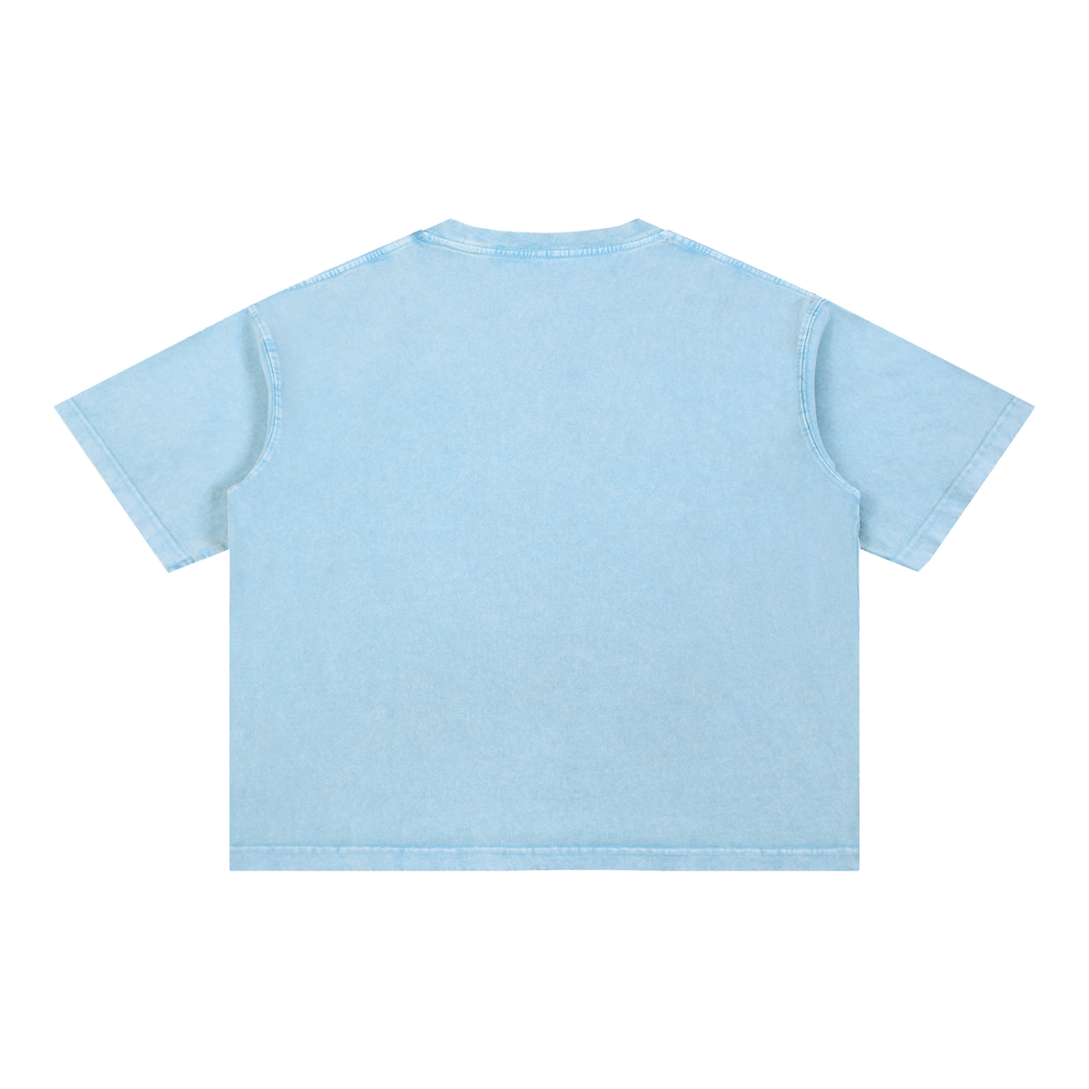 MIROLYUB Mineral Wash Boxy Cotton T-Shirt undefined in Sky Blue, back view