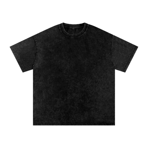 MIROLYUB Afterglow Snow-Wash Oversized Tee in Black, front view.