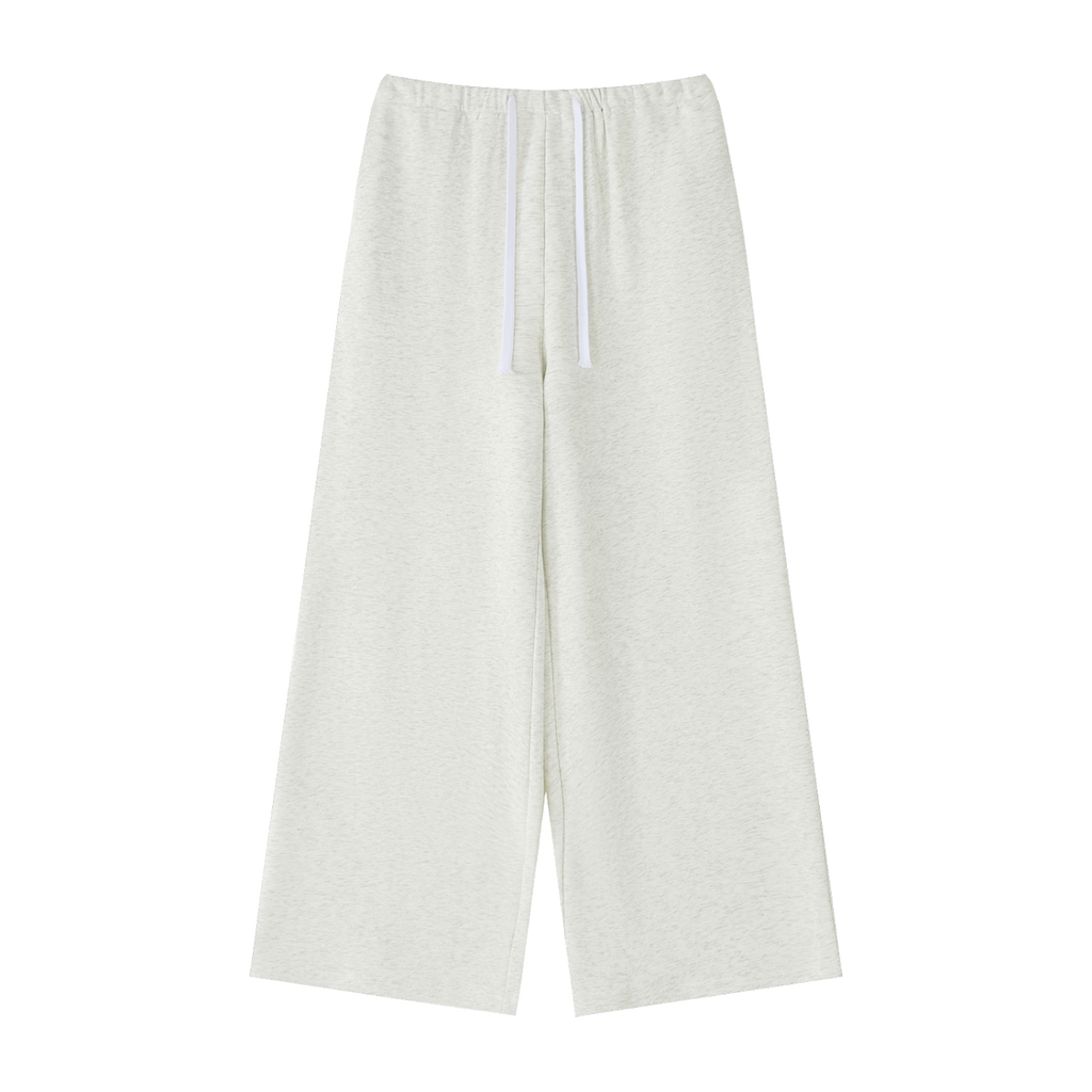 MIROLYUB Cascade wide-leg drawstring pants in Oat Gray — front view