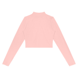 MIROLYUB Women’s Crop Yoga Sports Jacket — Pink, back view