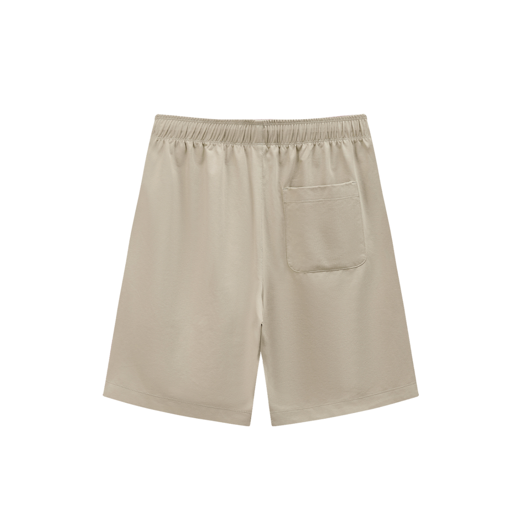 MIROLYUB Roam drawstring shorts in Khaki, back view
