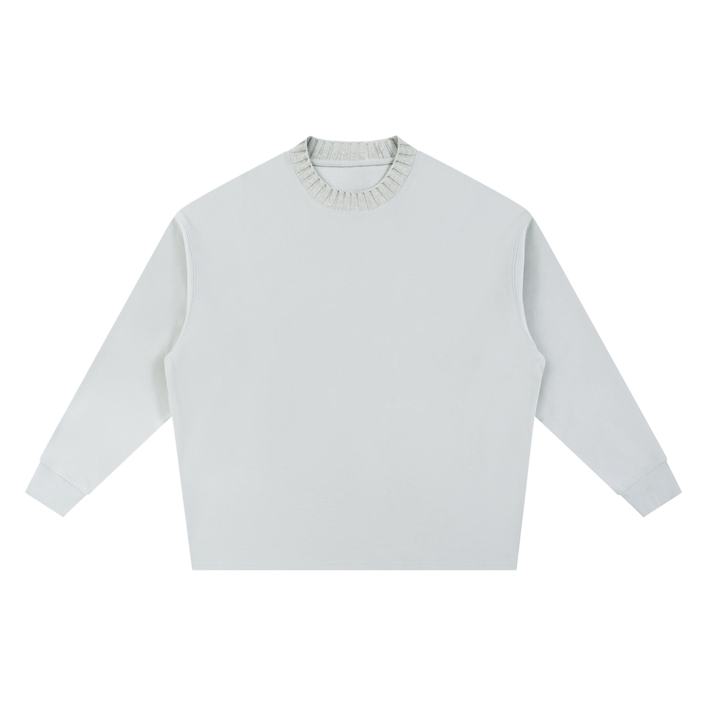 MIROLYUB Repose oversized cotton-blend sweatshirt in Light Gray, front view.
