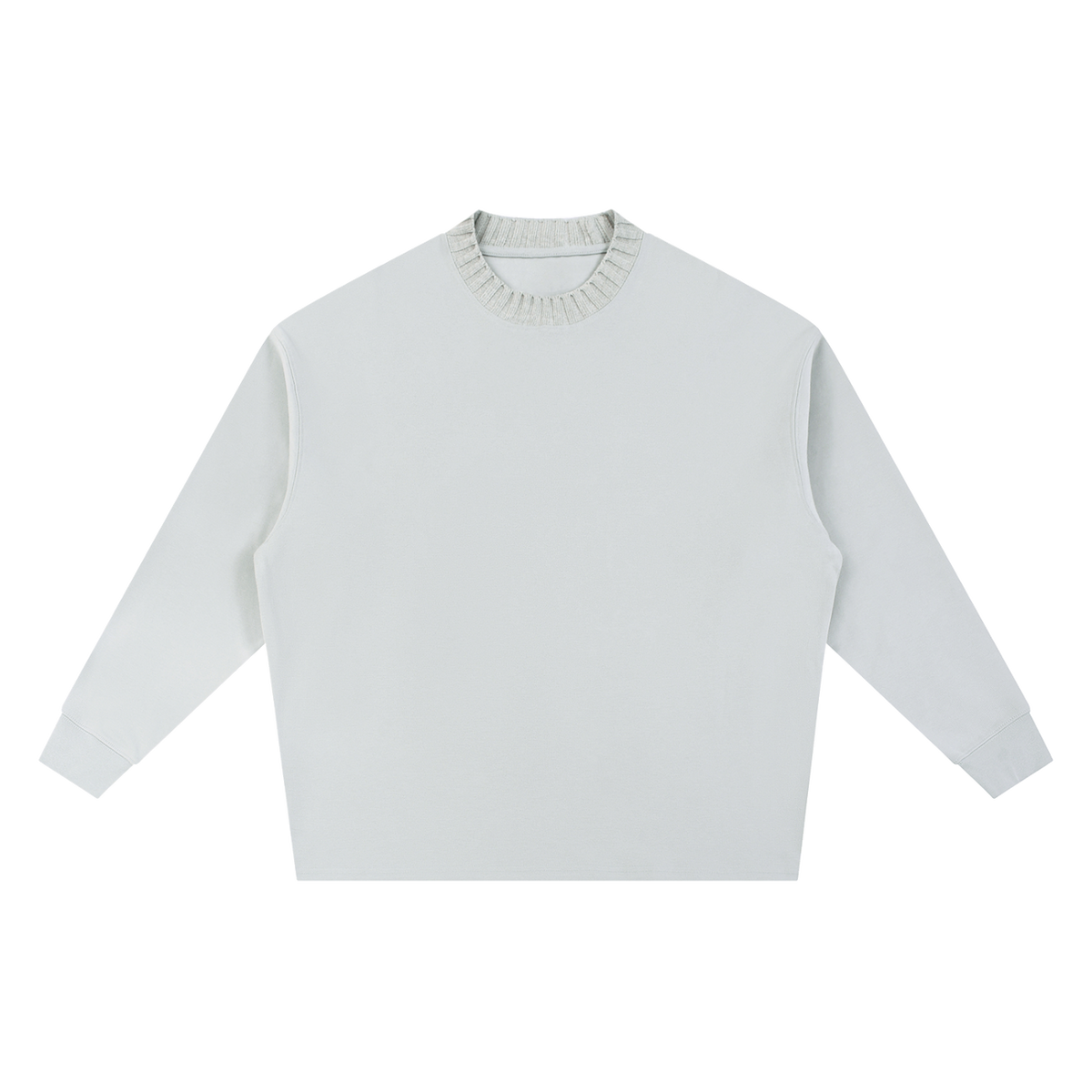 MIROLYUB Repose oversized cotton-blend sweatshirt in Light Gray, front view.