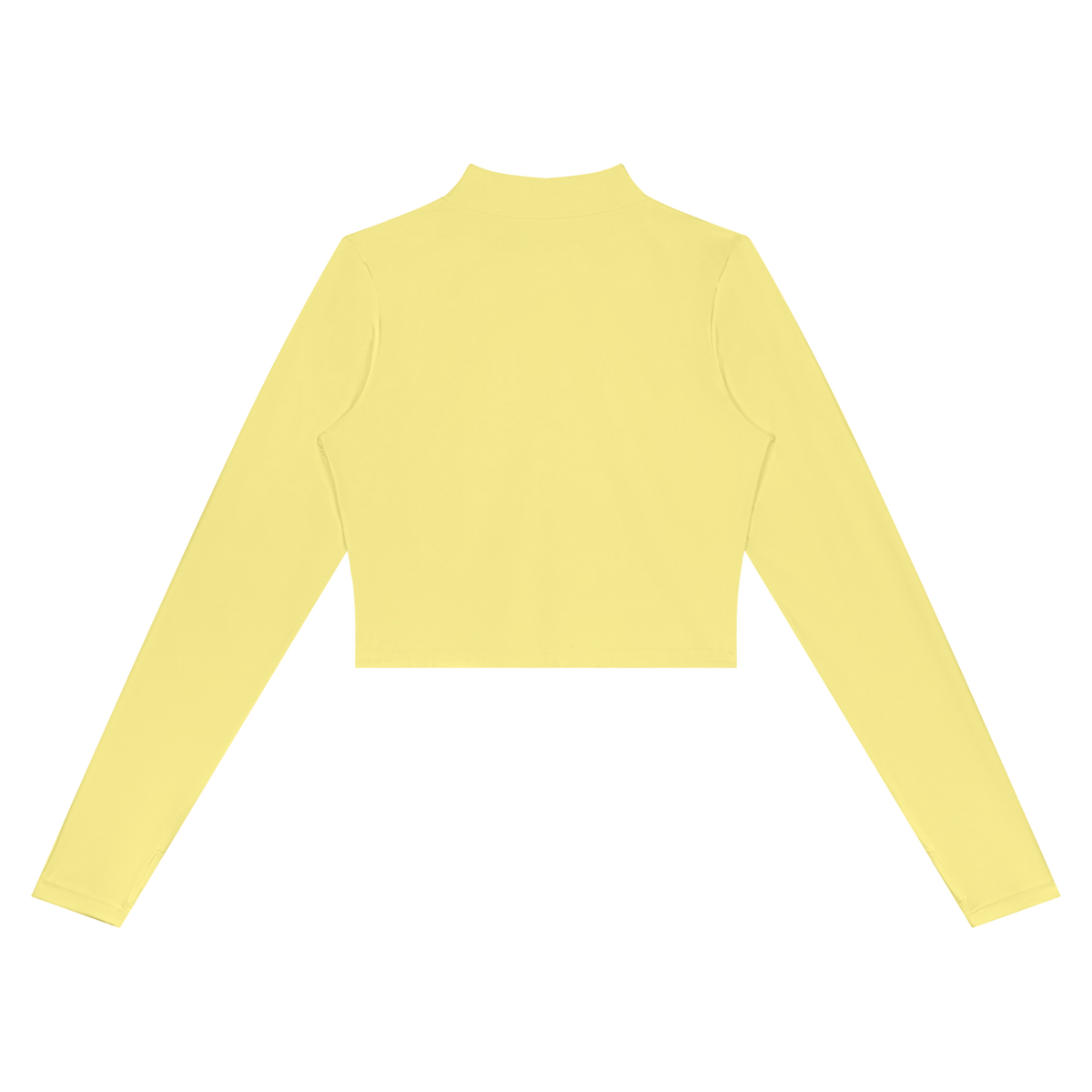 MIROLYUB Women’s Crop Yoga Sports Jacket — Yellow, back view