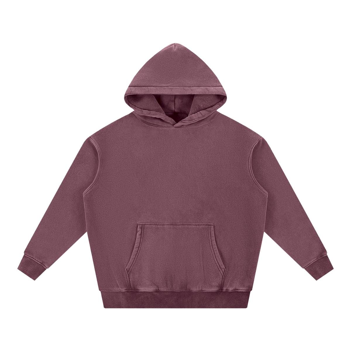 Snow Wash Fleece Oversize Hoodie — Jujube Red, front view