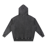 MIROLYUB Frostline Snow-Wash Oversized Hoodie in Black, back view