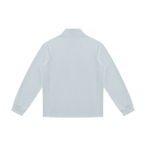 MIROLYUB Tangent stand-collar track jacket in Light Blue, back view.