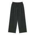 MIROLYUB Axis striped pleated trousers in Black, front view.