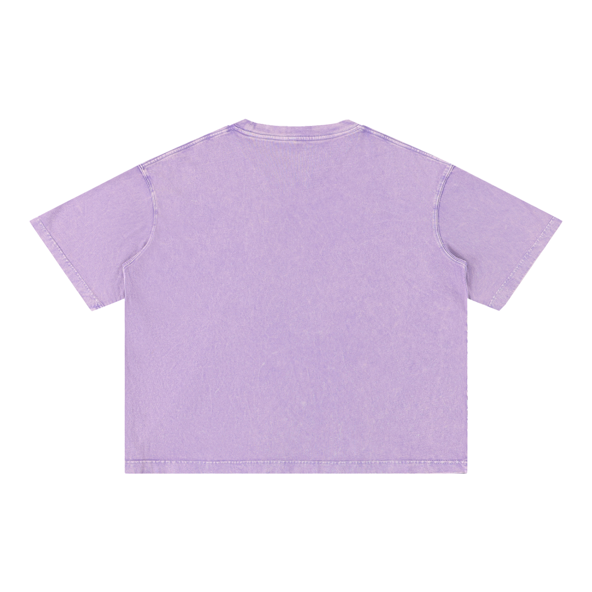 Mineral Wash Boxy Cotton T-Shirt — Purple, back view