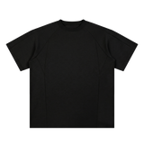 MIROLYUB Unisex Oversized Paneled Raglan T-Shirt — Black — front view