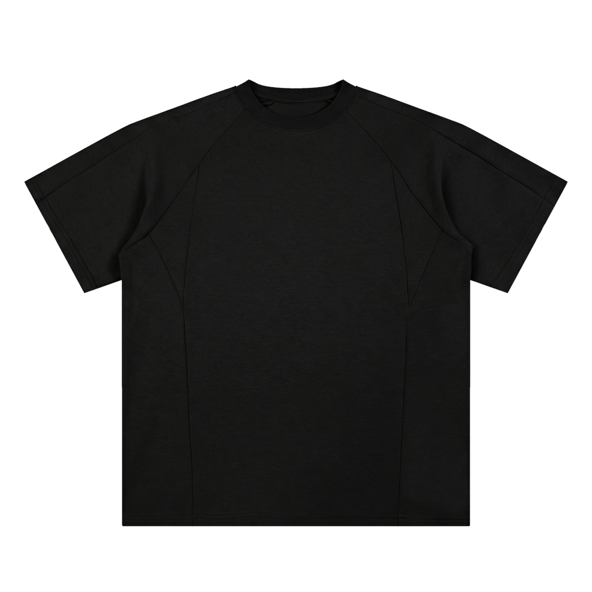 MIROLYUB Unisex Oversized Paneled Raglan T-Shirt — Black — front view