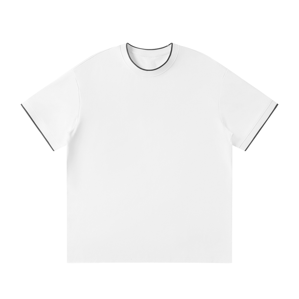 MIROLYUB Routine Cotton-Nylon Tee in White, front view
