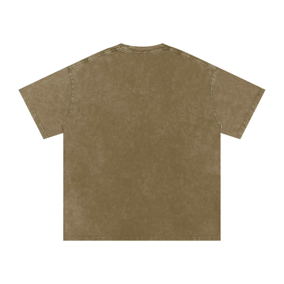 MIROLYUB Afterglow Snow-Wash Oversized Tee in Gray Green, back view.