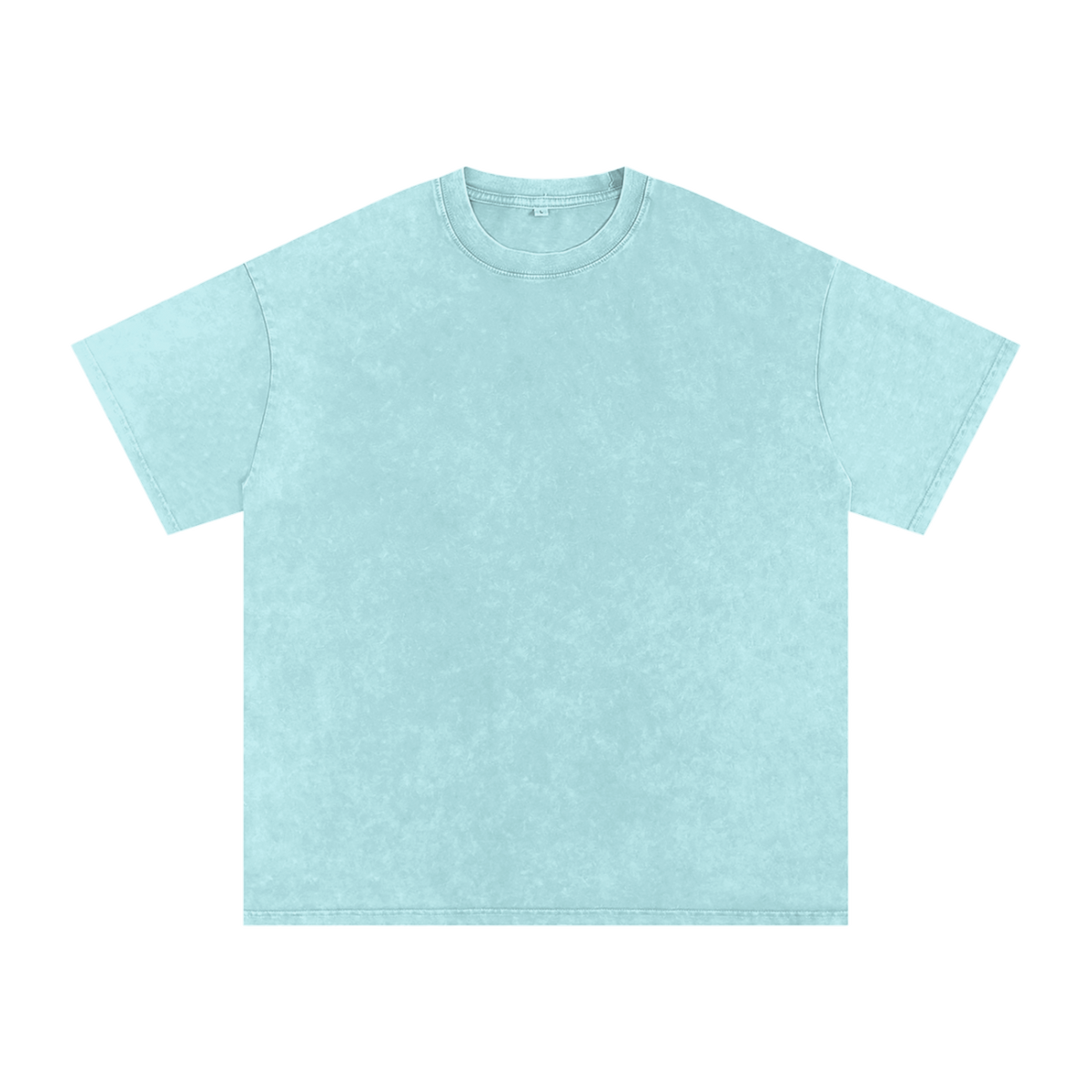 MIROLYUB Afterglow Snow-Wash Oversized Tee in Water Blue, front view.